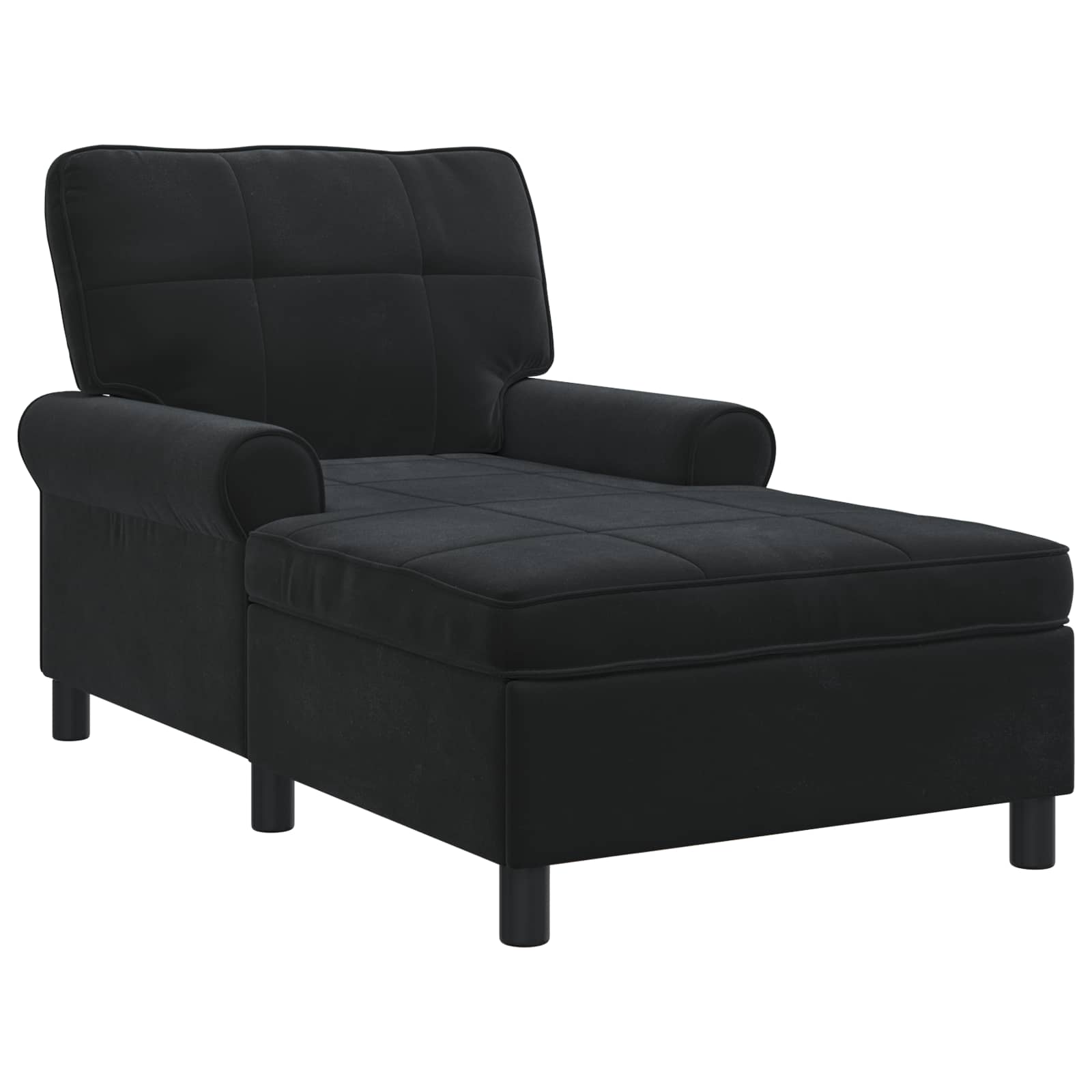 Lounge Chair with Cushion Black 91 x 157 x 91 cm Velvet
