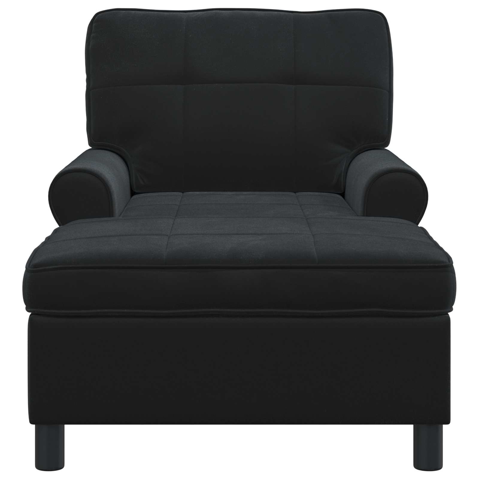 Lounge Chair with Cushion Black 91 x 157 x 91 cm Velvet