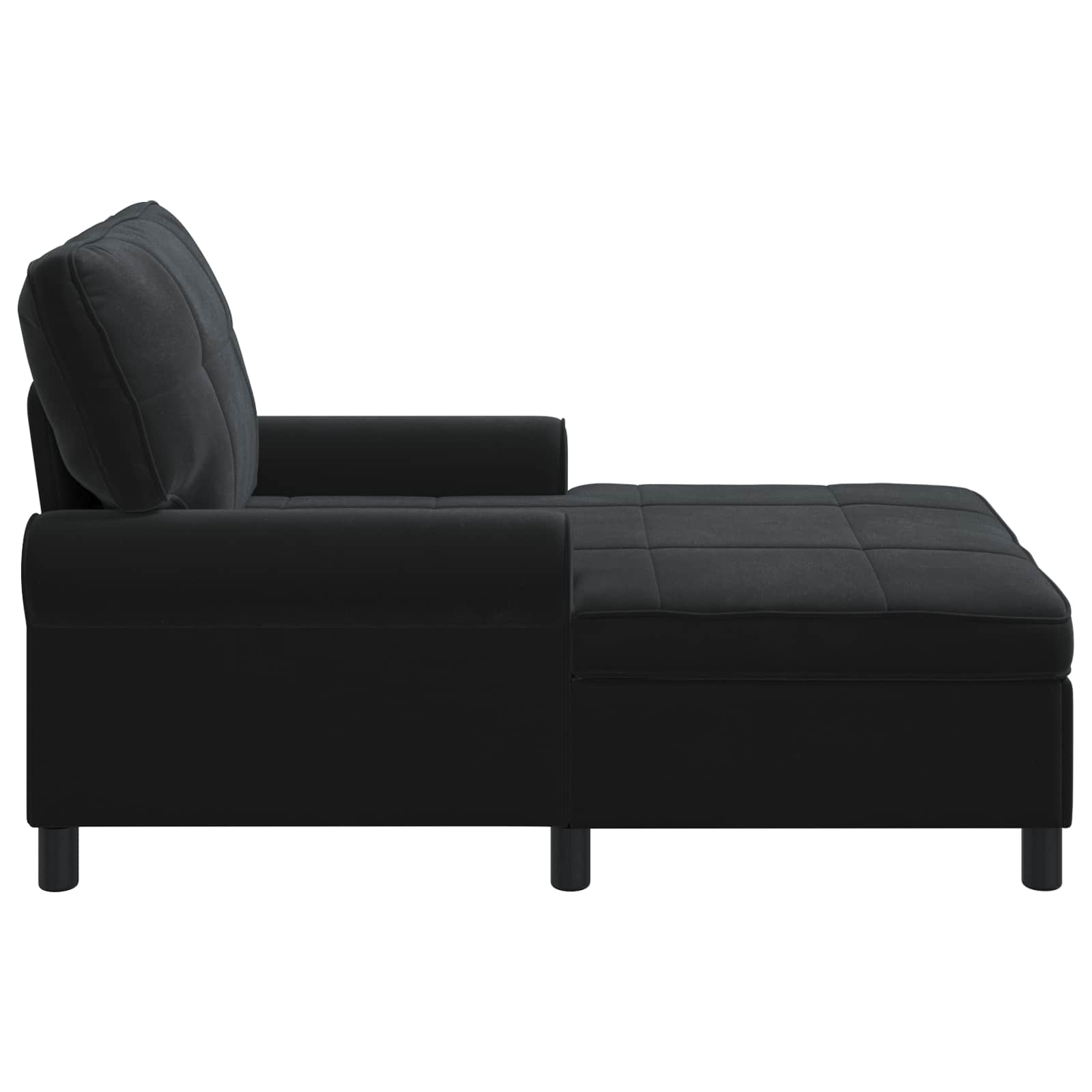 Lounge Chair with Cushion Black 91 x 157 x 91 cm Velvet
