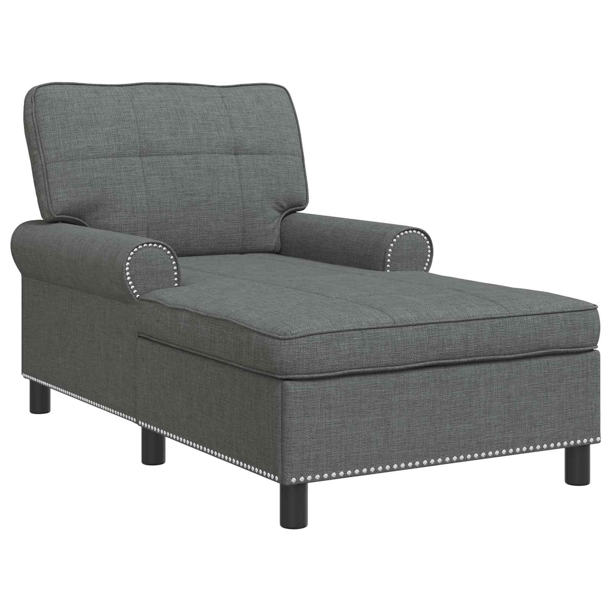 Lounge Chair with Cushion Dark Grey 91 x 157 x 91 cm Fabric