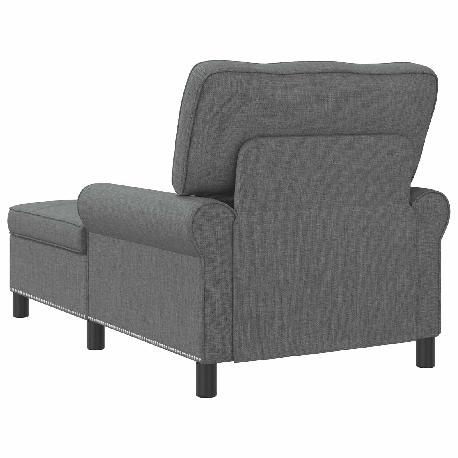 Lounge Chair with Cushion Dark Grey 91 x 157 x 91 cm Fabric