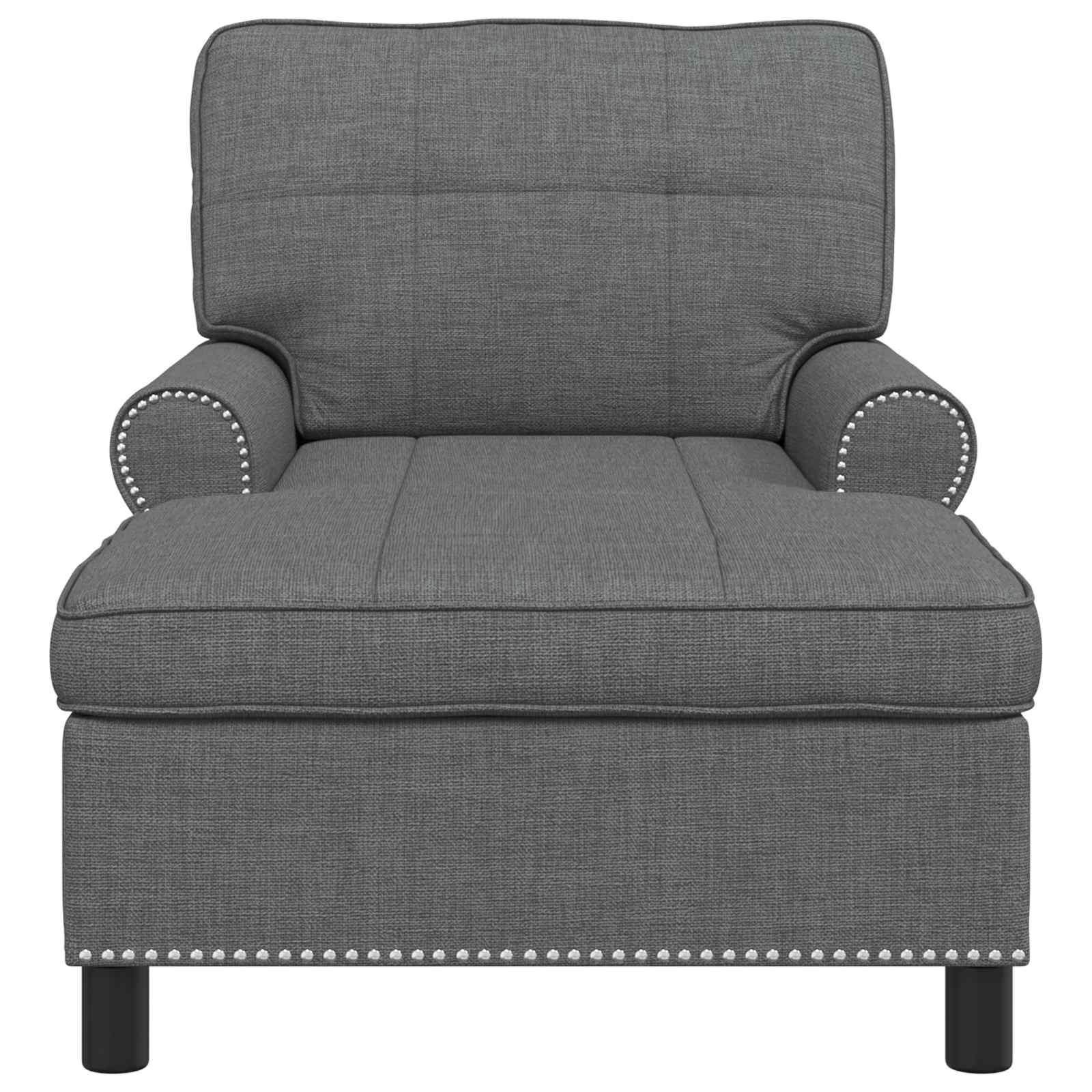 Lounge Chair with Cushion Dark Grey 91 x 157 x 91 cm Fabric
