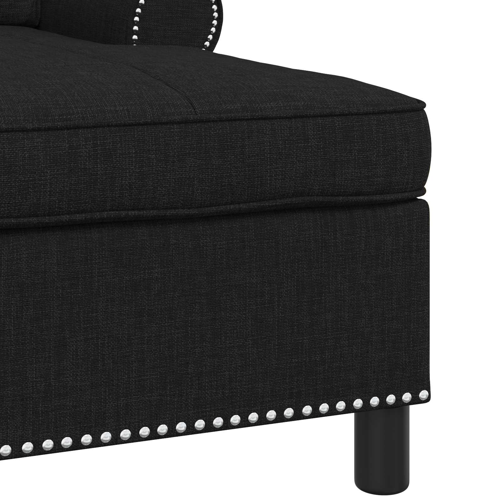 Lounge Chair with Cushion Black 91 x 157 x 91 cm Fabric
