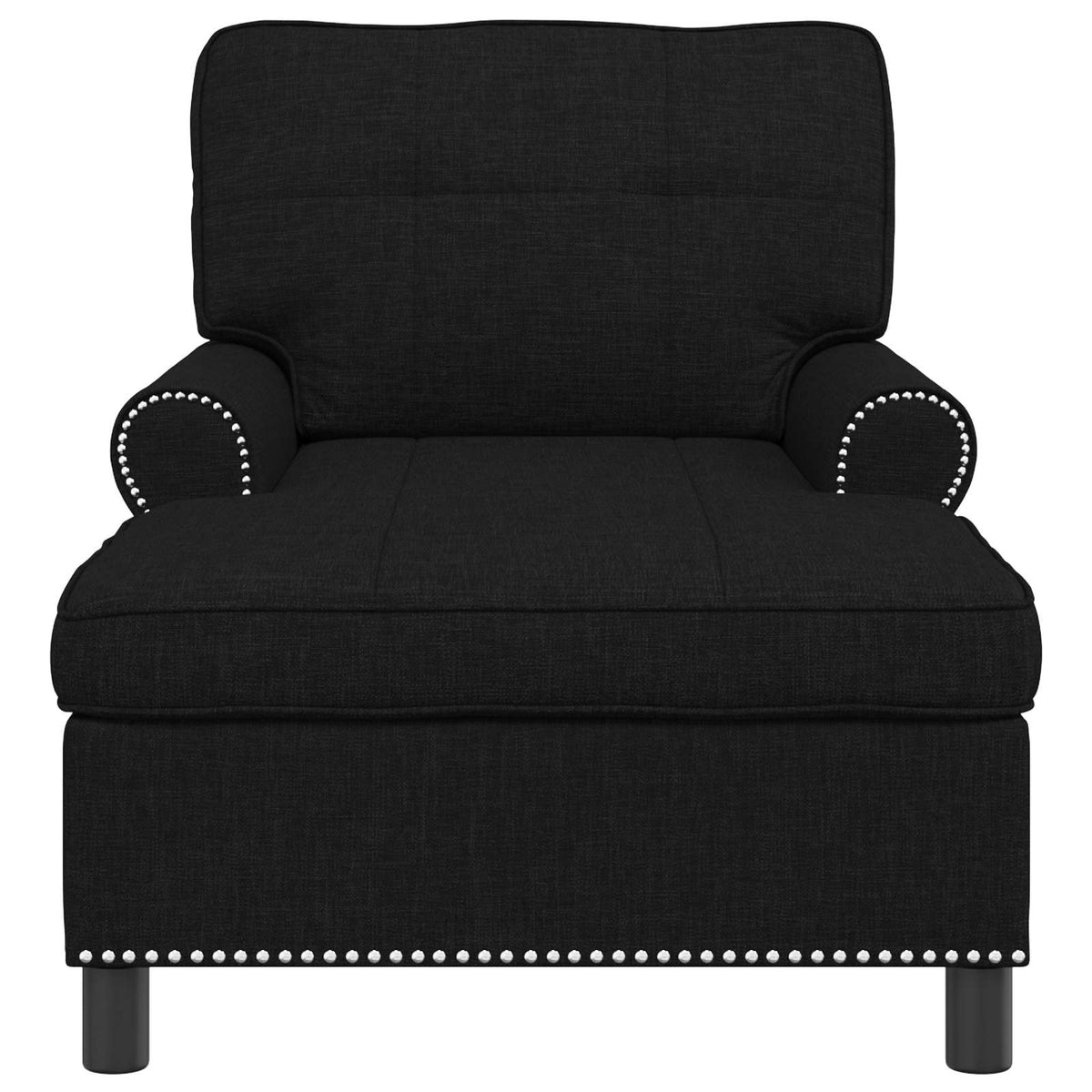 Lounge Chair with Cushion Black 91 x 157 x 91 cm Fabric
