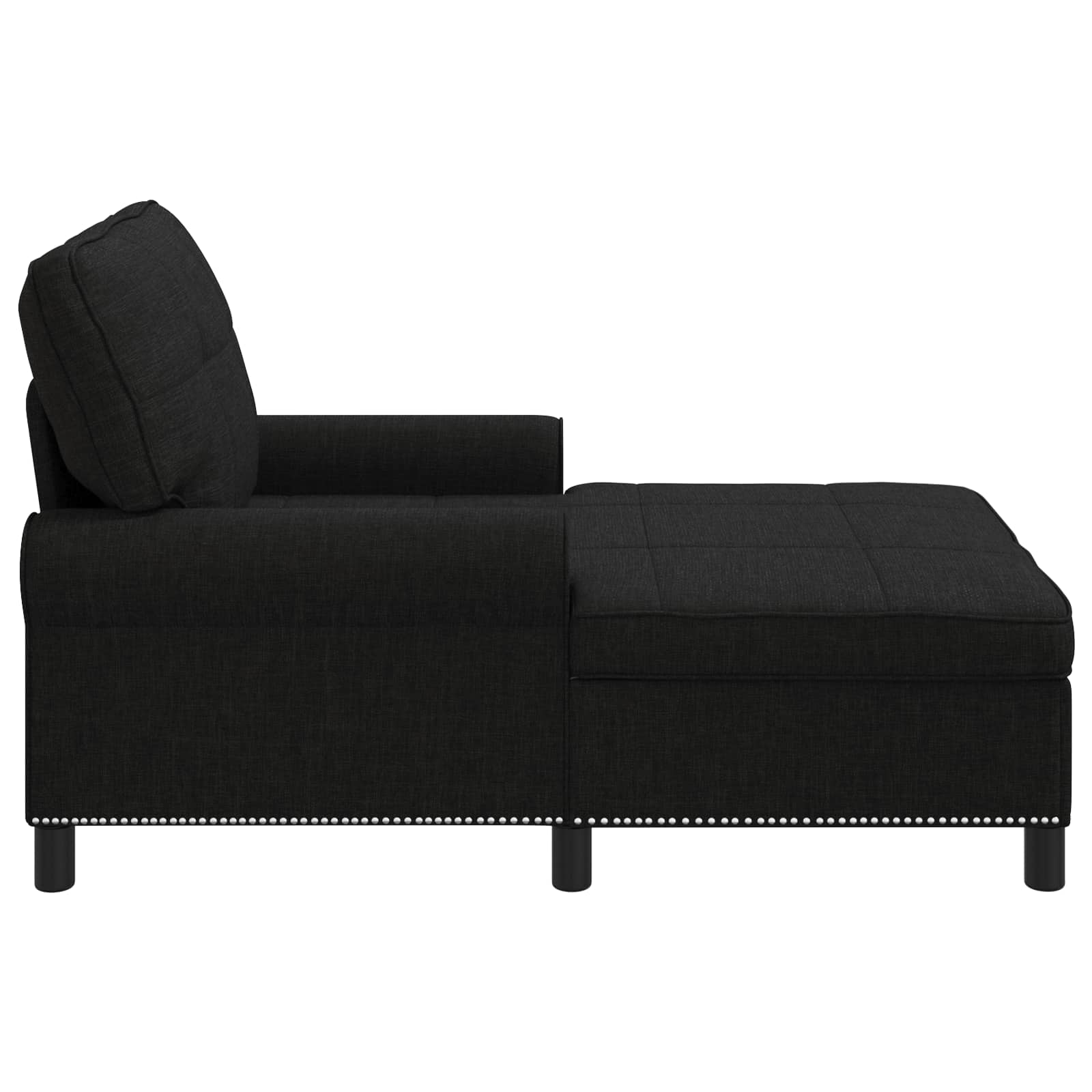 Lounge Chair with Cushion Black 91 x 157 x 91 cm Fabric