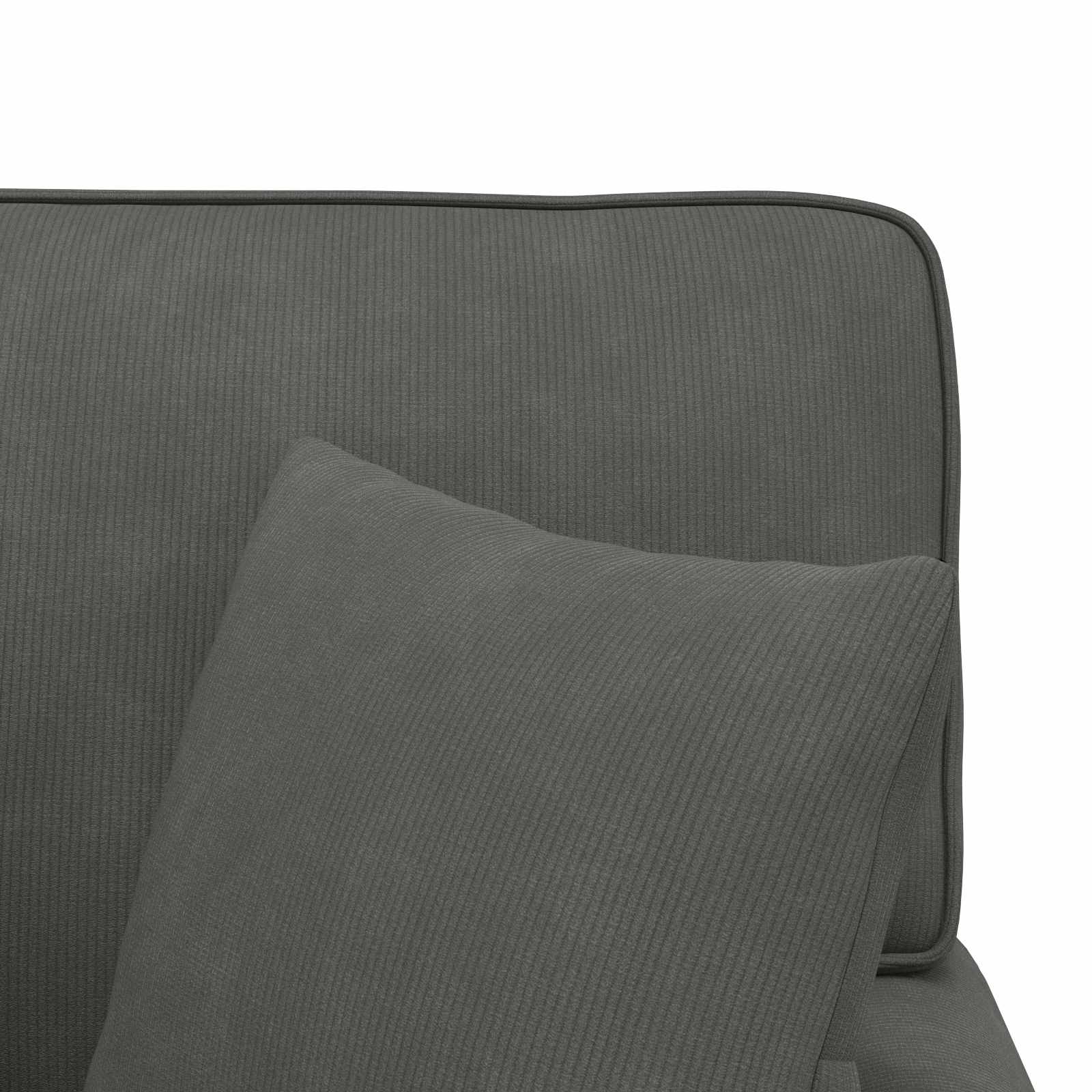 Chaise Lounge with Skirt 3 pcs Dark Grey Corduroy Fabric