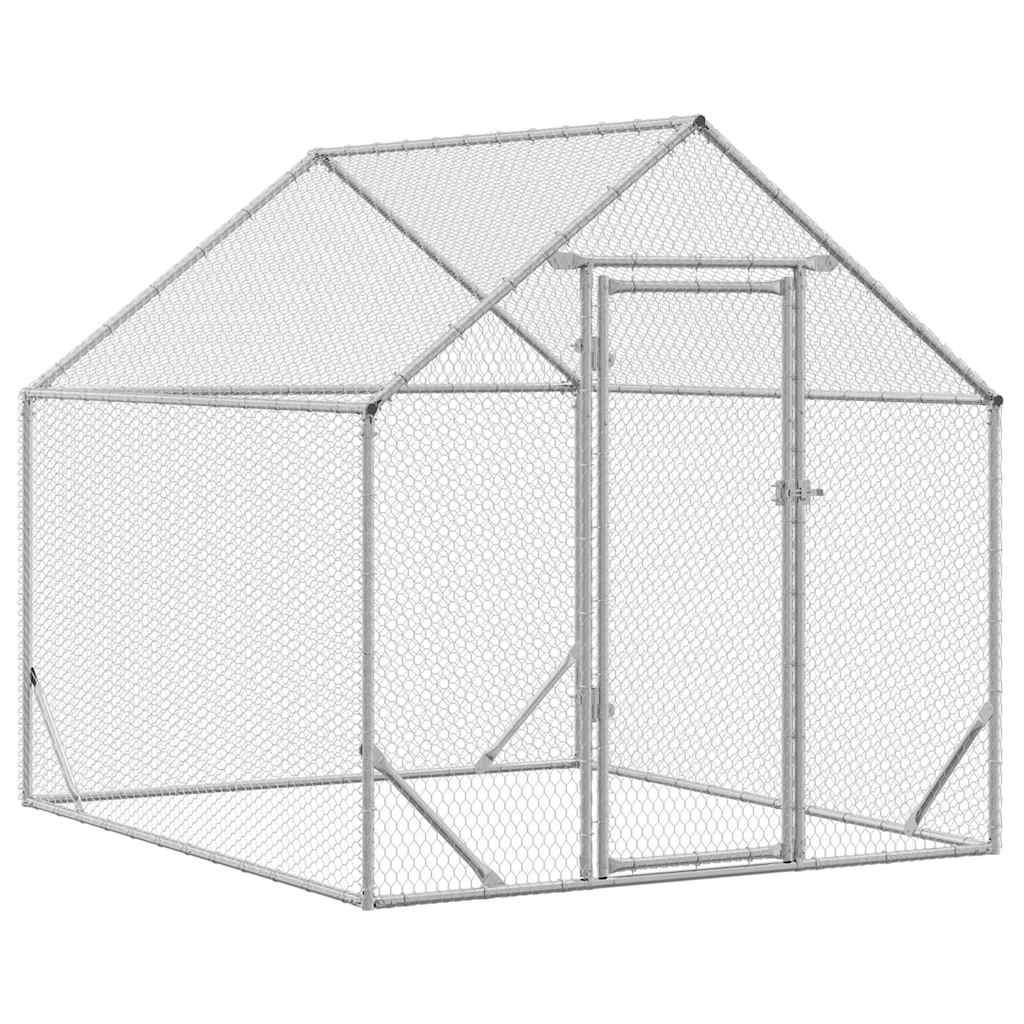 Chicken Cage Silver 200x170x177cm Galvanised Steel