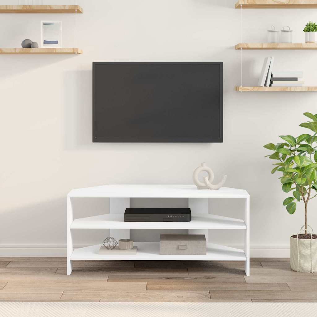 CornerTVCabinet 102x40,5x45cm White Engineered Wood