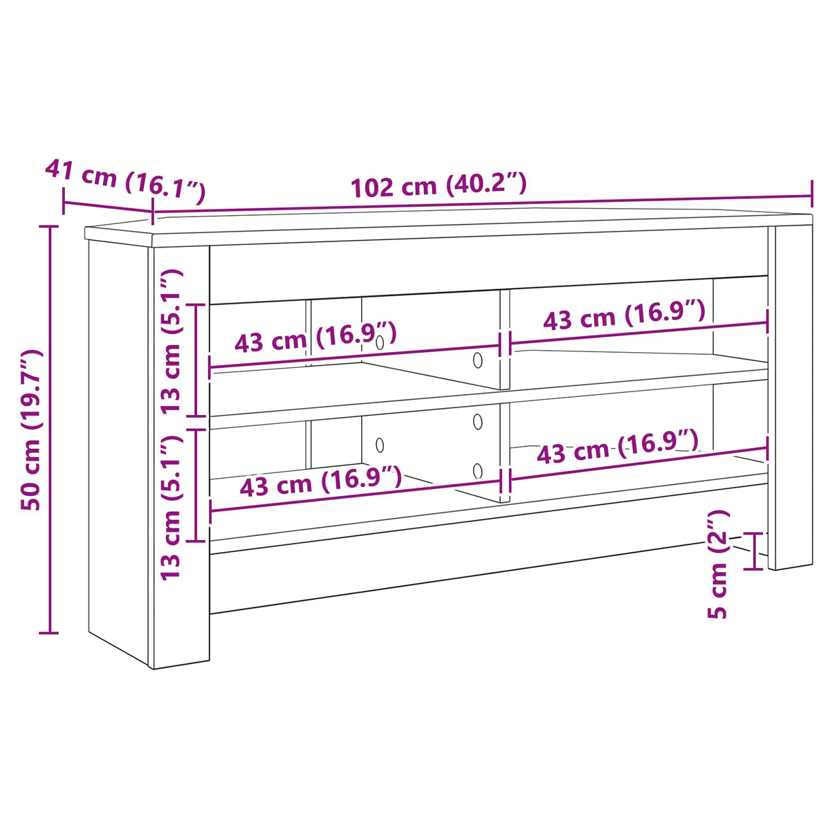 CornerTVCabinet 102 x 40,5 x 45 cm White Engineered Wood