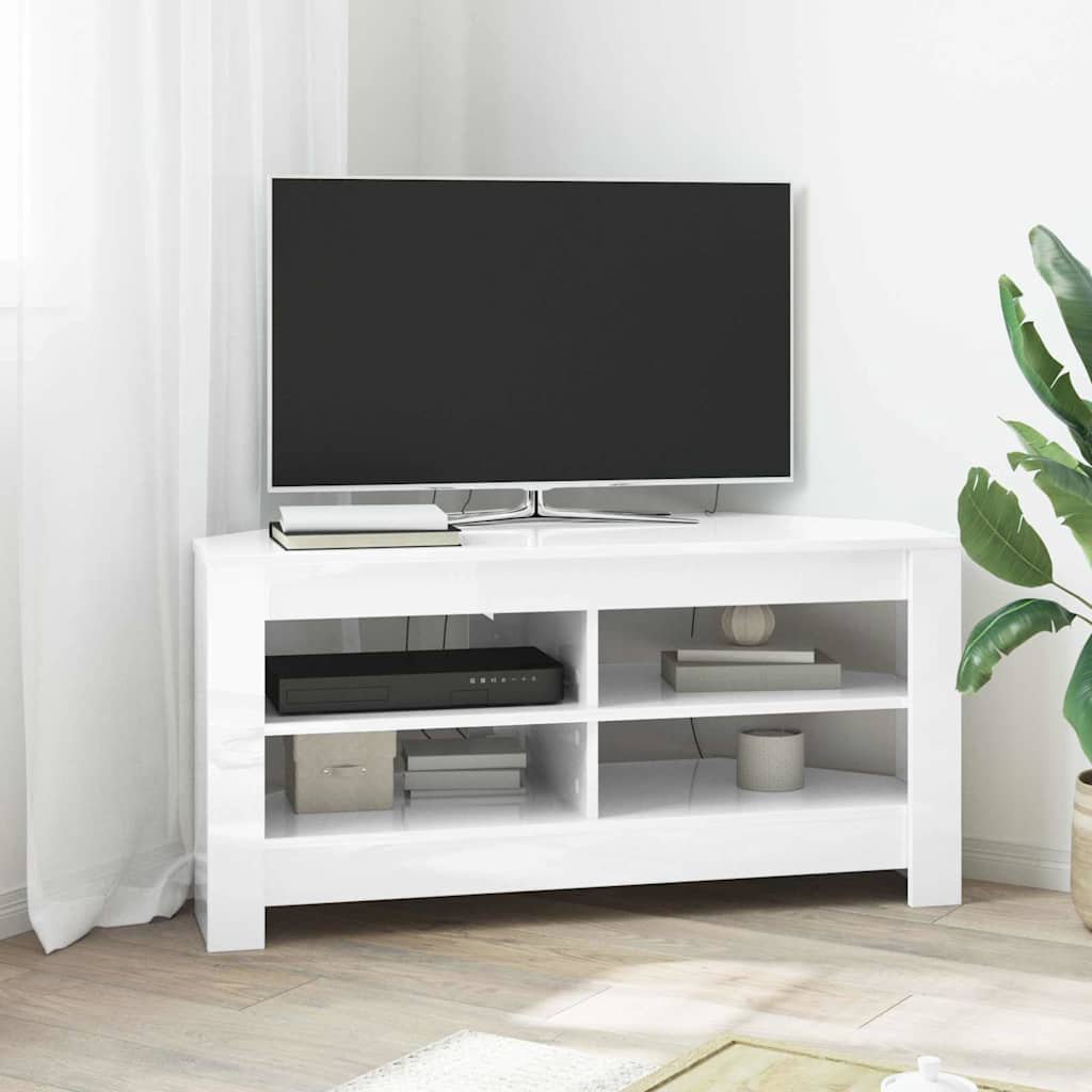CornerTVCabinet High gloss White 102 x 40,5 x 45 cm