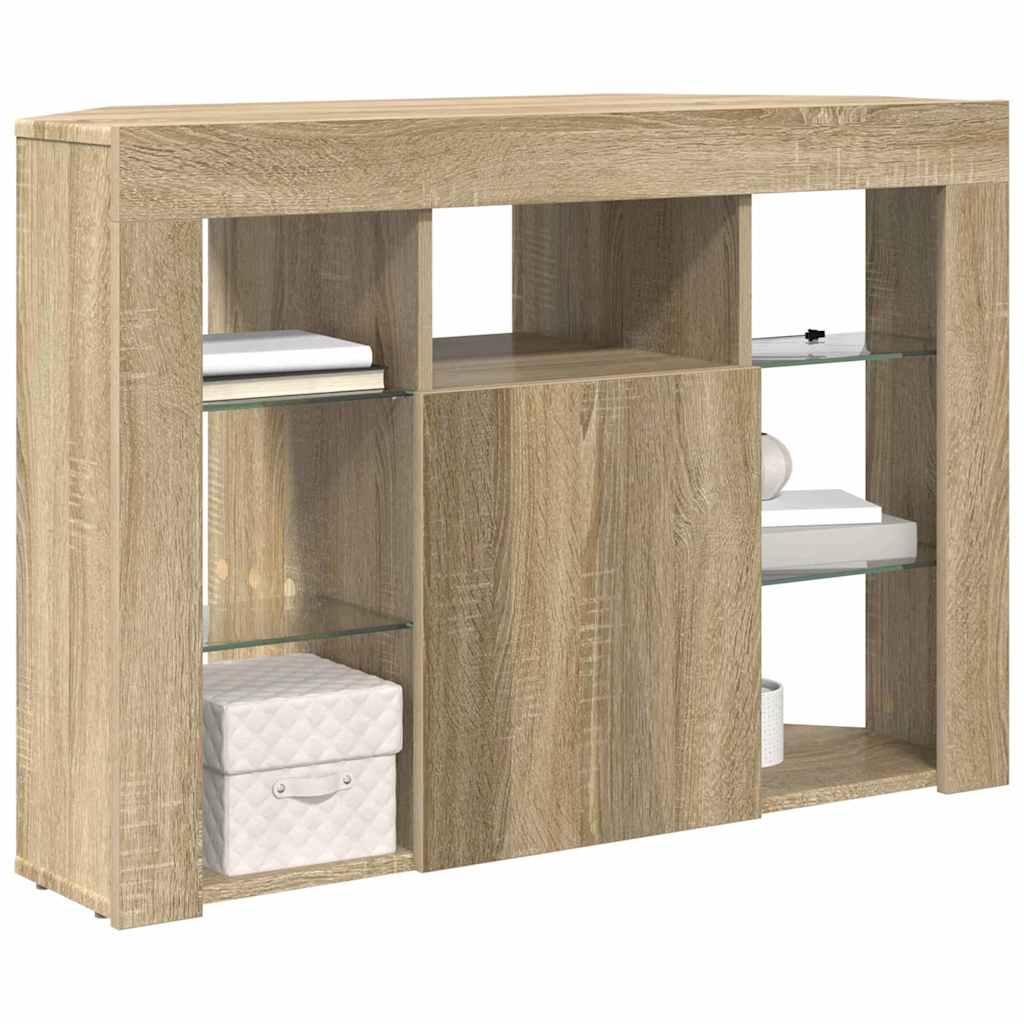 Corner LED TV Cabinet Sonoma Oak 100x40x68cm Engineered Wood