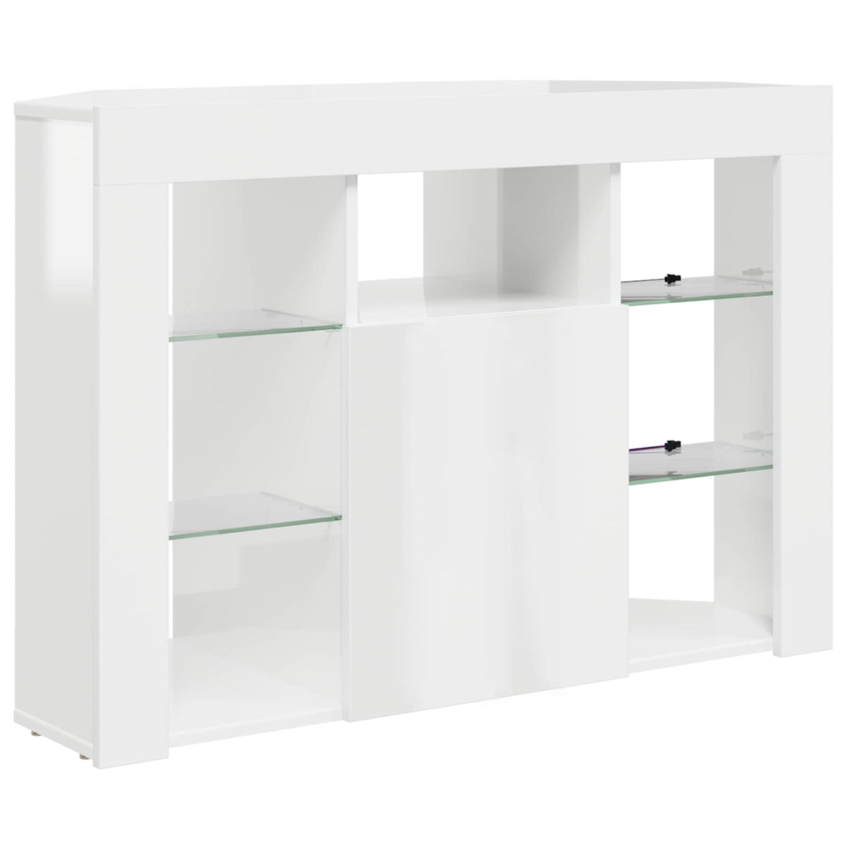 Corner LED TV Cabinet Wall-mounted High gloss White 100x40x68cm