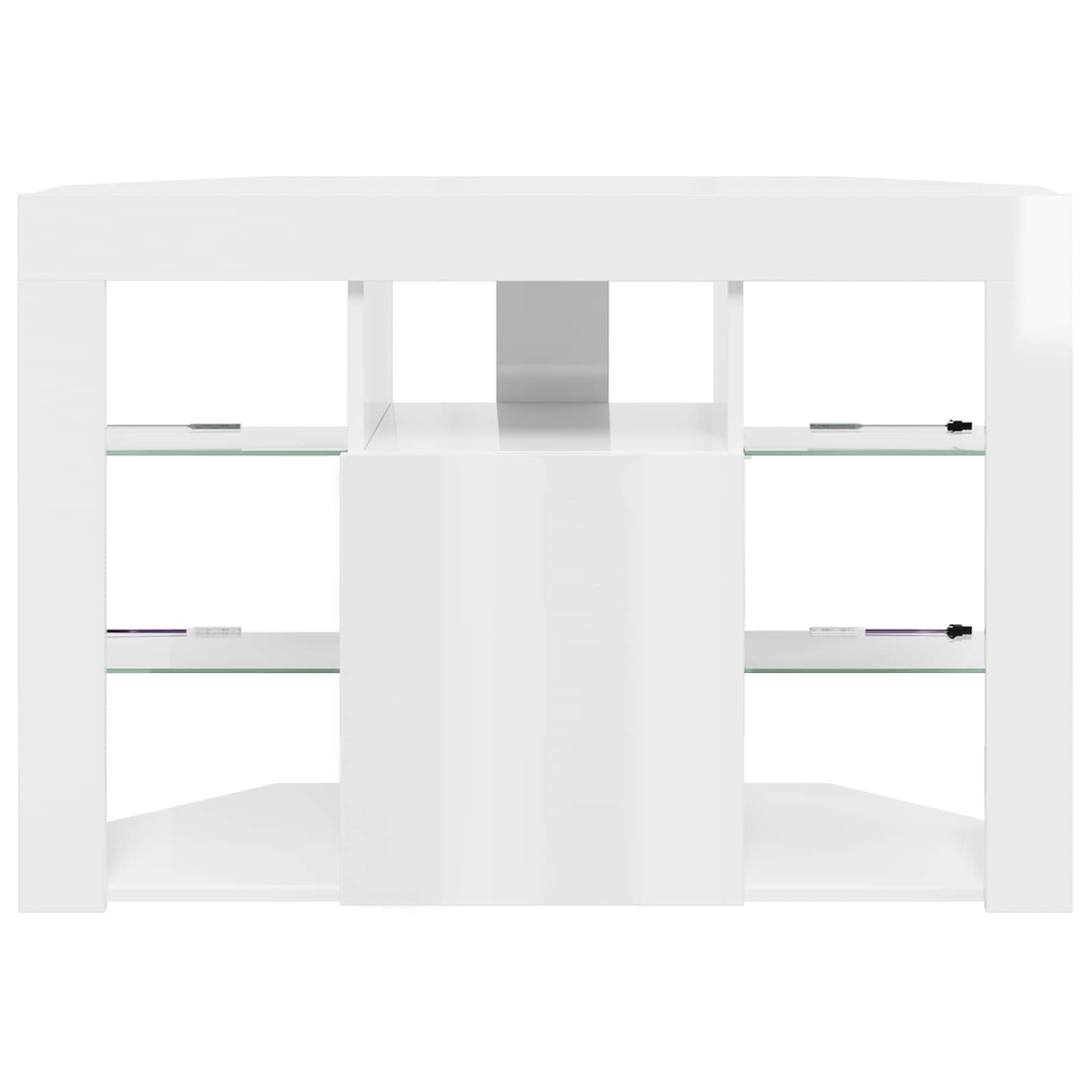 Corner LED TV Cabinet Wall-mounted High gloss White 100x40x68cm