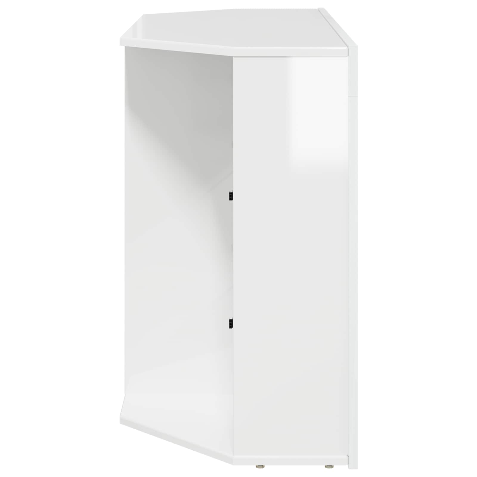 Corner LED TV Cabinet Wall-mounted High gloss White 100x40x68cm