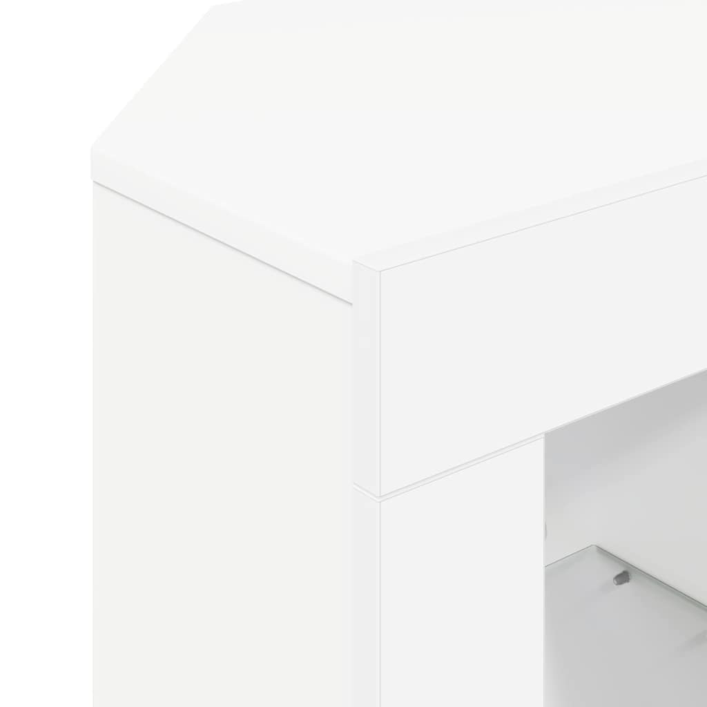 Corner LED TV Cabinet White 100 x 40 x 50 cm Engineered Wood