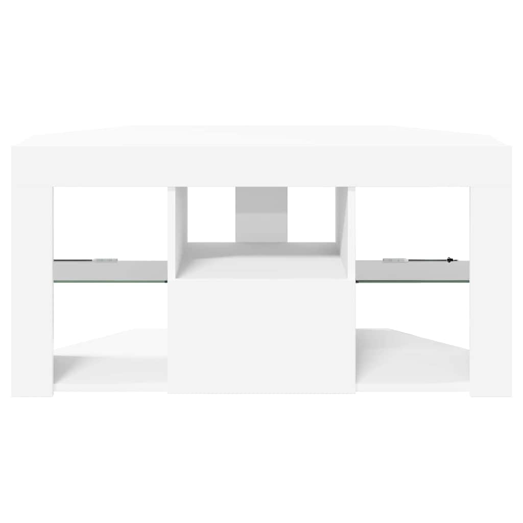 Corner LED TV Cabinet White 100 x 40 x 50 cm Engineered Wood