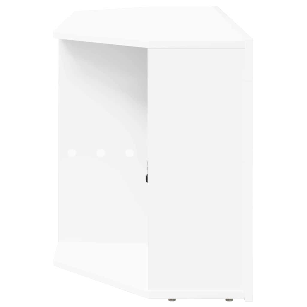 Corner LED TV Cabinet White 100 x 40 x 50 cm Engineered Wood