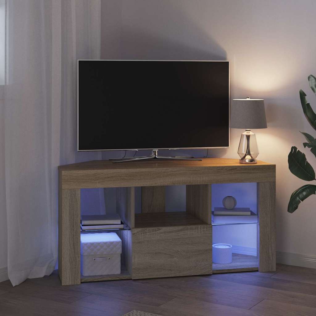 Corner LED TV Cabinet Wall-mounted Sonoma Oak 100 x 40 x 50 cm