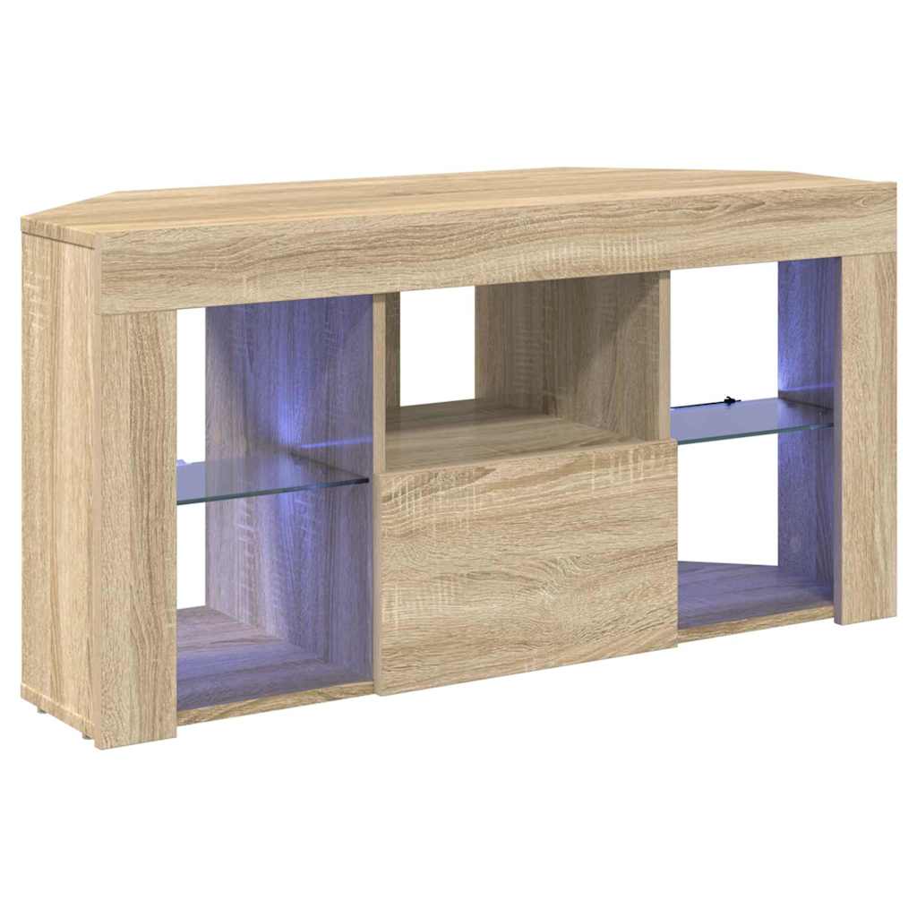Corner LED TV Cabinet Wall-mounted Sonoma Oak 100 x 40 x 50 cm