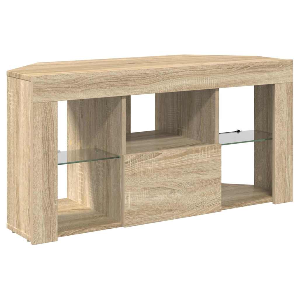 Corner LED TV Cabinet Wall-mounted Sonoma Oak 100 x 40 x 50 cm