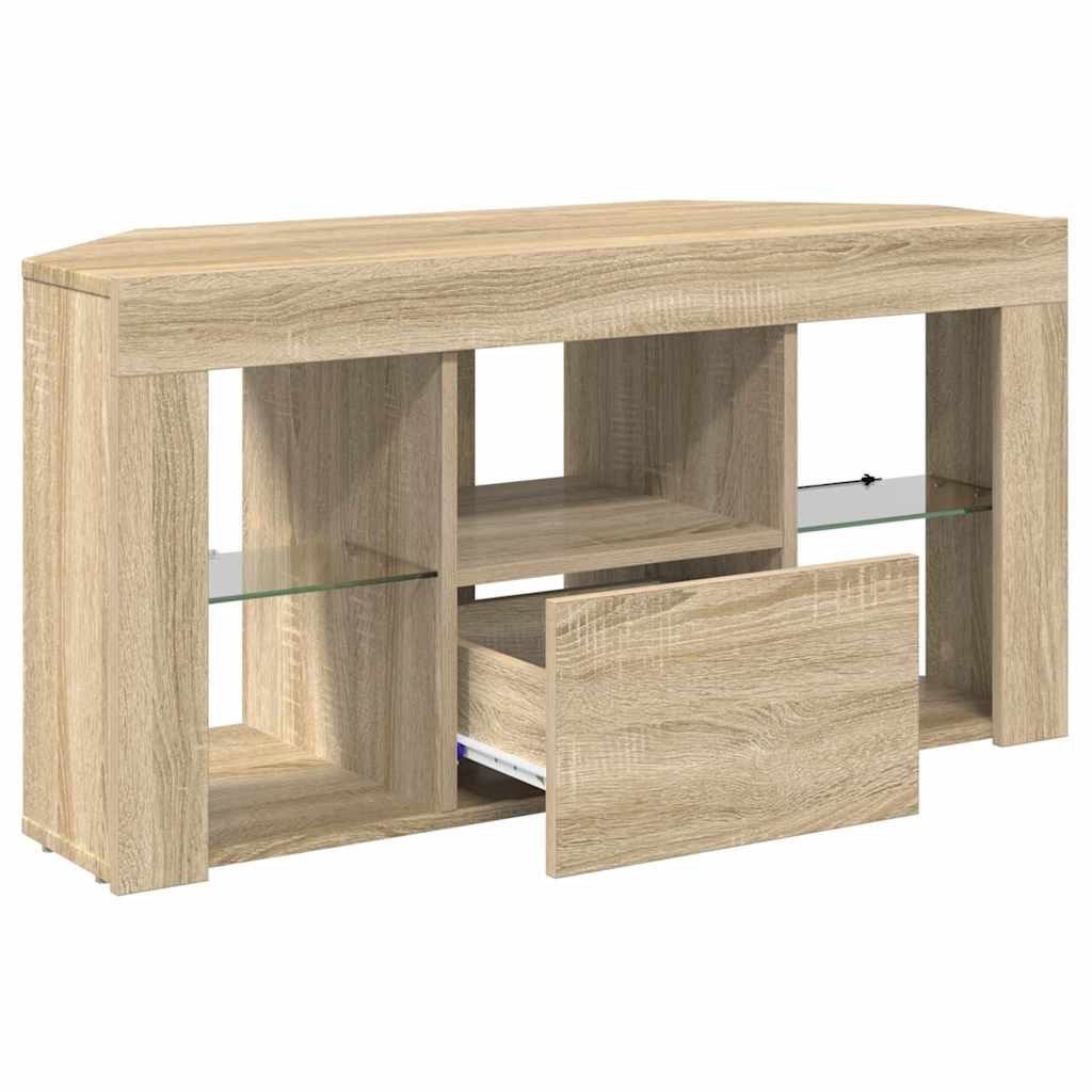 Corner LED TV Cabinet Wall-mounted Sonoma Oak 100 x 40 x 50 cm