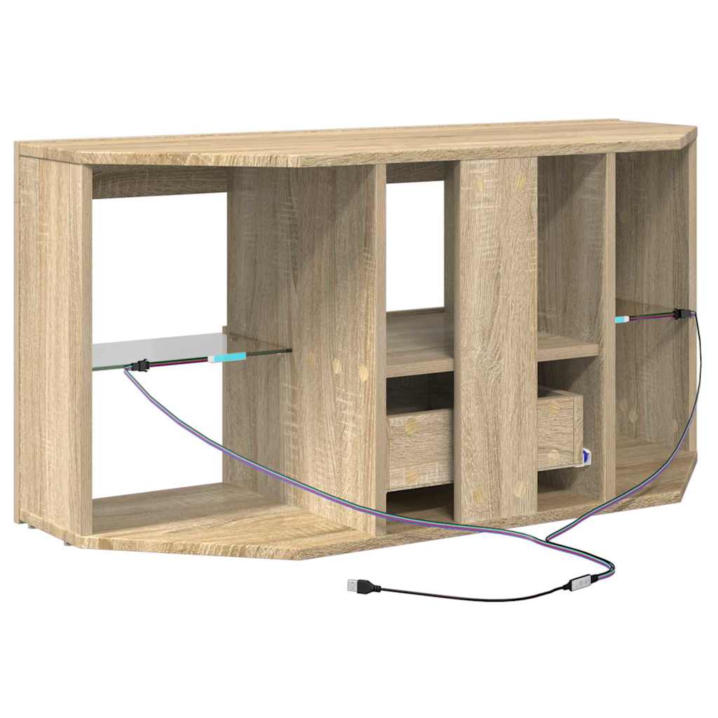 Corner LED TV Cabinet Wall-mounted Sonoma Oak 100 x 40 x 50 cm