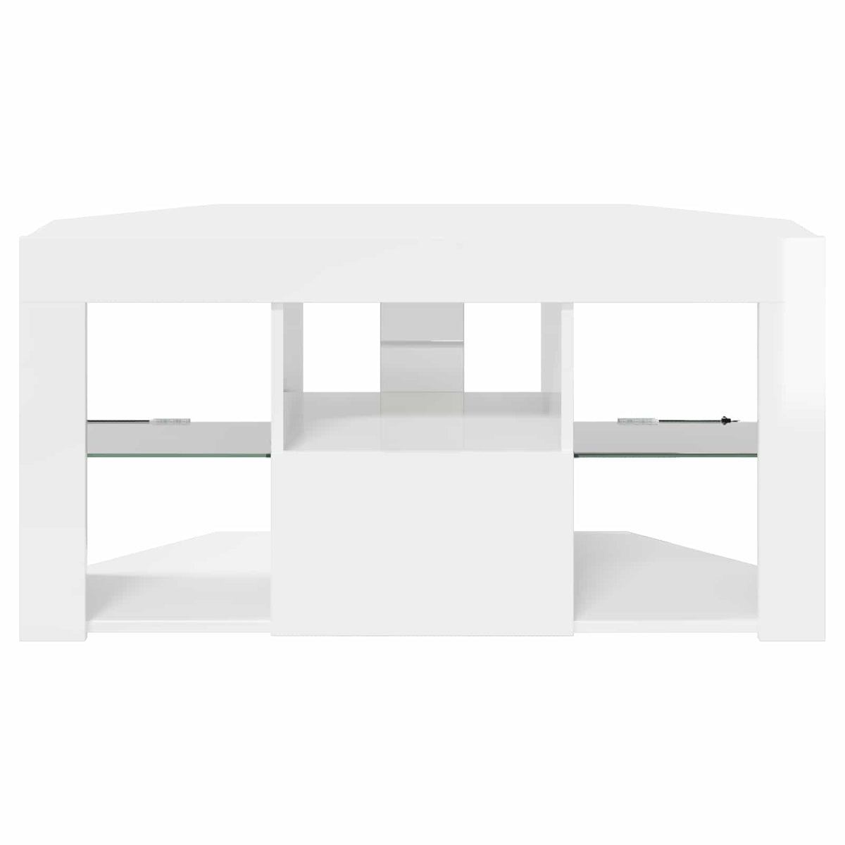 Corner LED TV Cabinet High gloss White 100 x 40 x 50 cm