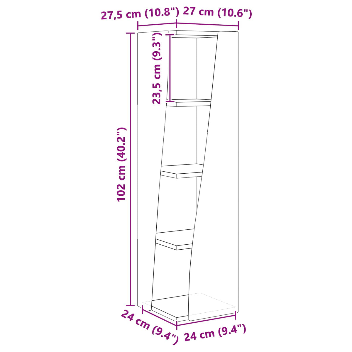 Corner Cabinet 27,5x27x102cm Engineered Wood