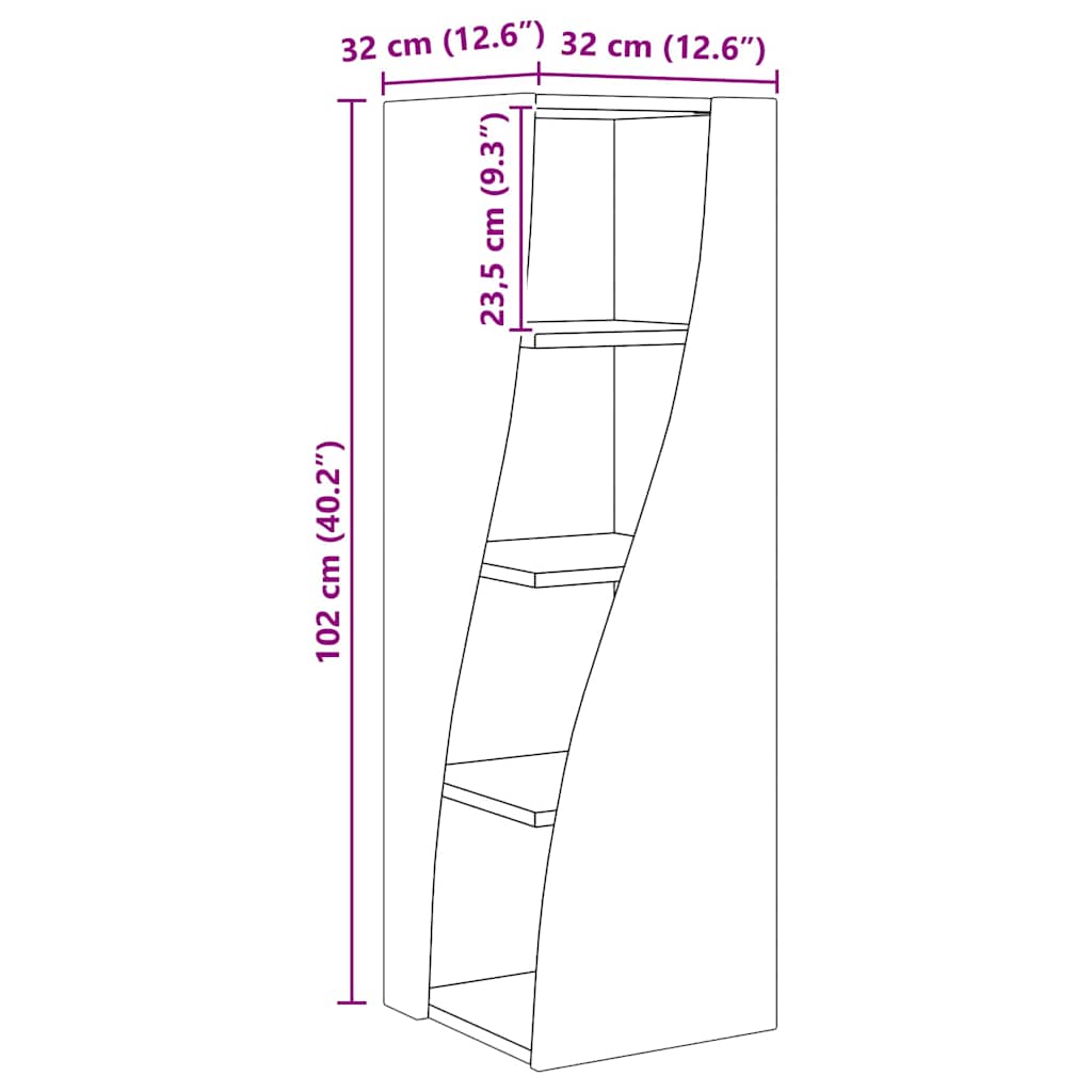 Corner Cabinet 32x32x102cm Engineered Wood