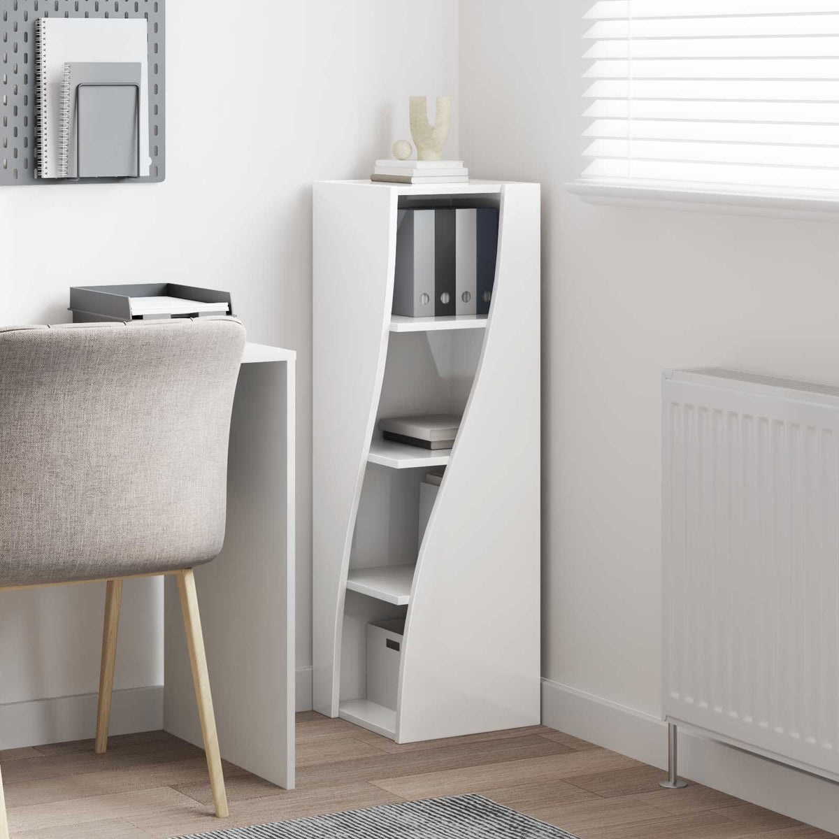 Corner Cabinet High Gloss White 32x32x102cm Engineered Wood