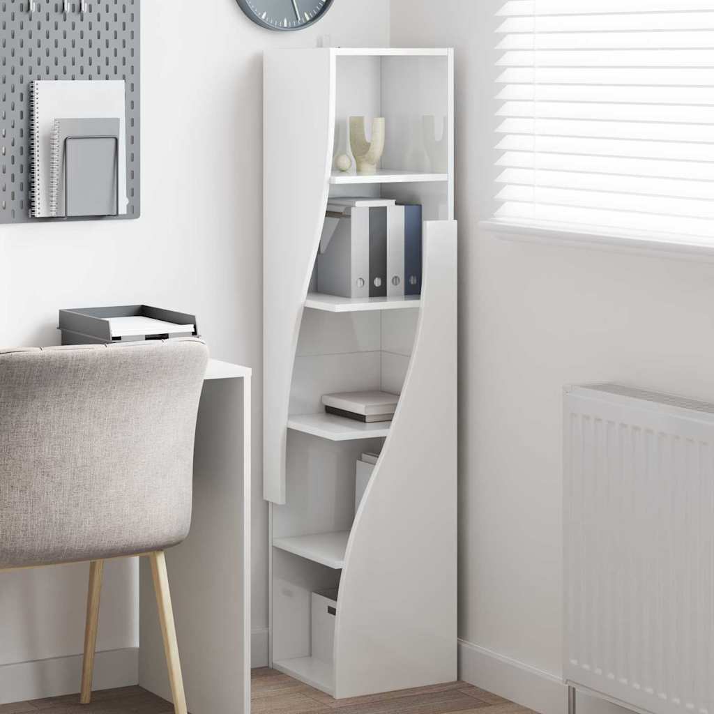 Corner Cabinet High Gloss White 32x32x140cm Engineered Wood