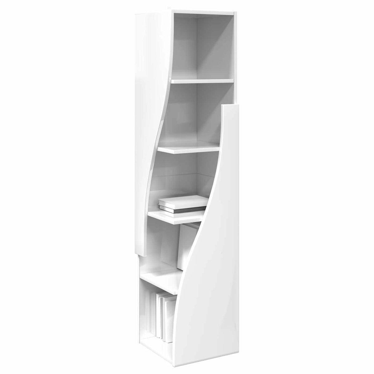 Corner Cabinet High Gloss White 32x32x140cm Engineered Wood