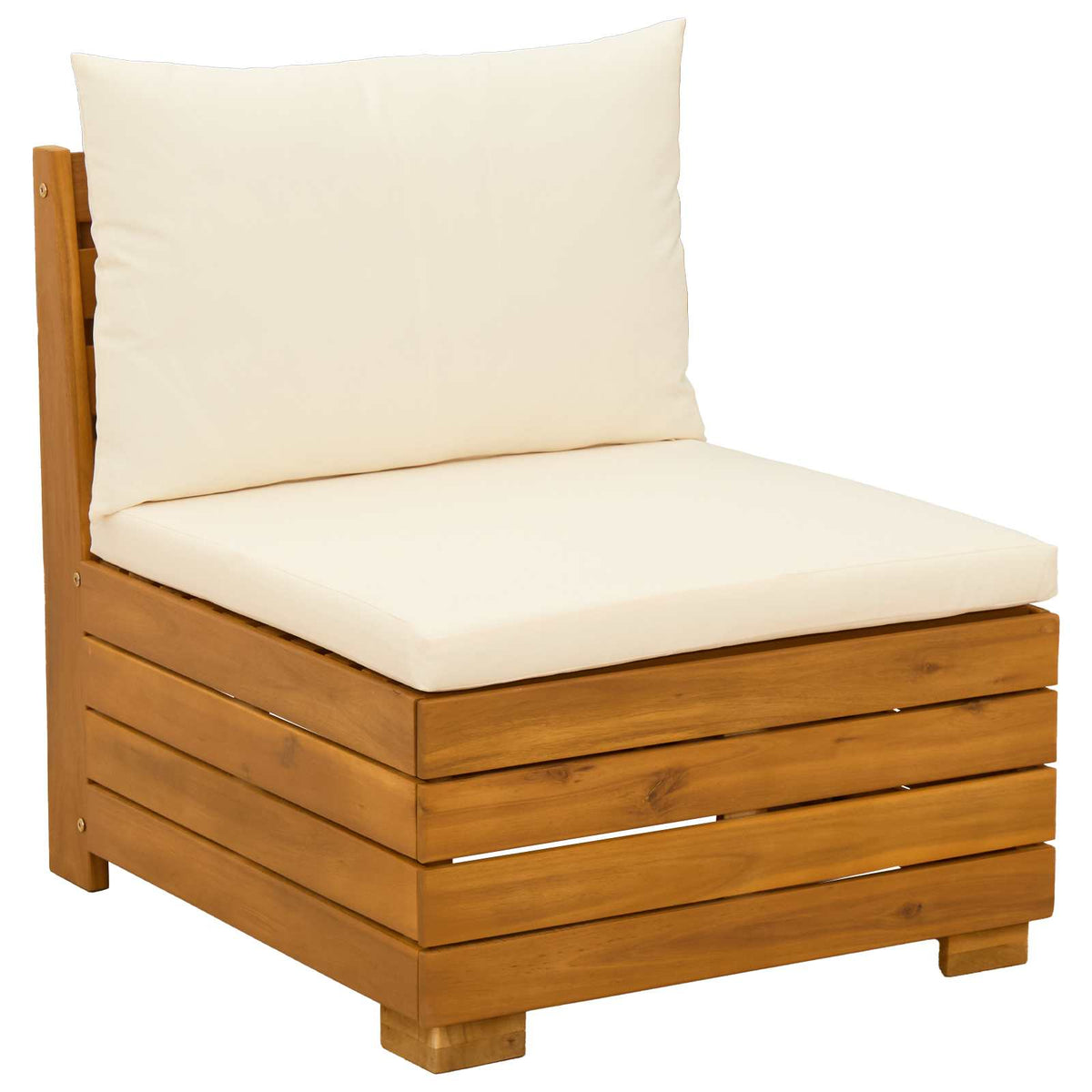 Outdoor Sofa Set with Cushion 6 Piece Brown Solid Acacia Wood