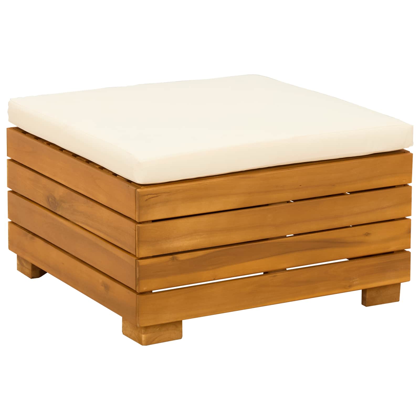 Outdoor Sofa Set with Cushion 4 Piece Brown Solid Acacia Wood