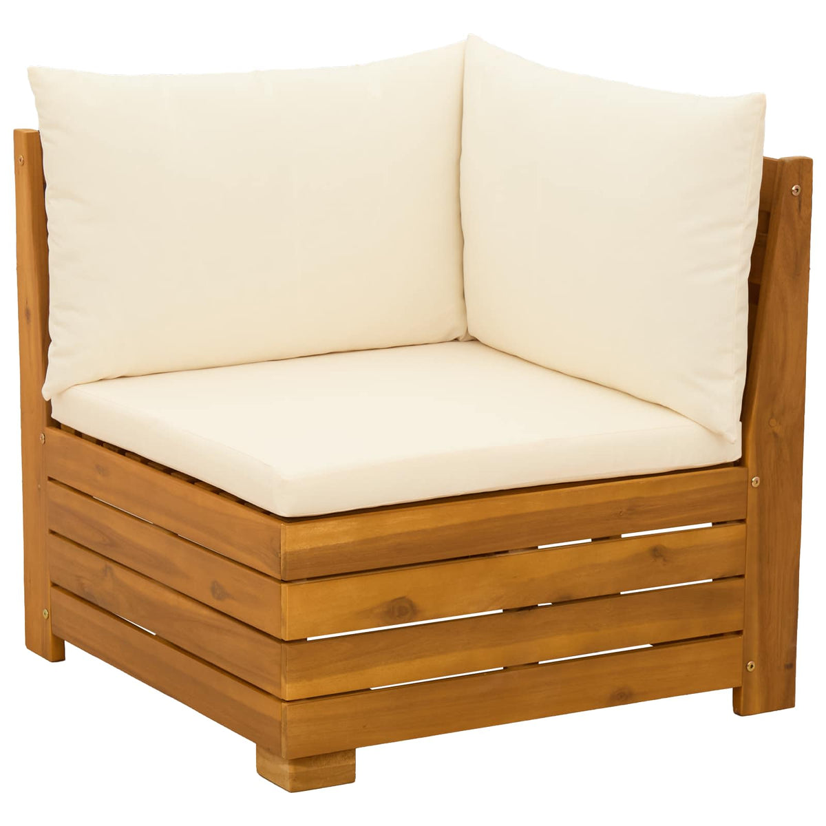 Outdoor Sofa Set with Cushion 3 Piece Brown Solid Acacia Wood