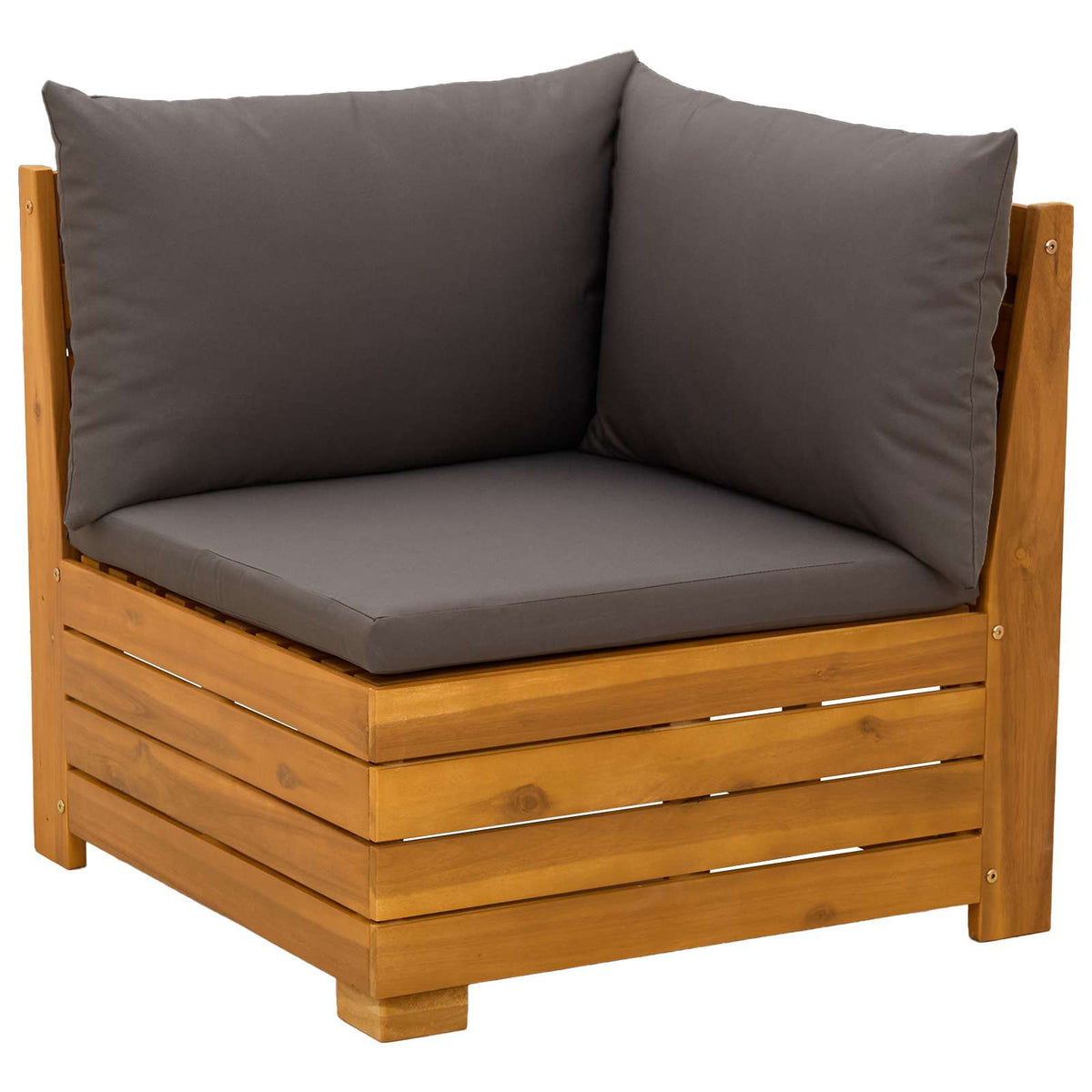 Outdoor Sofa Set with Cushion 6 Piece Brown Solid Acacia Wood