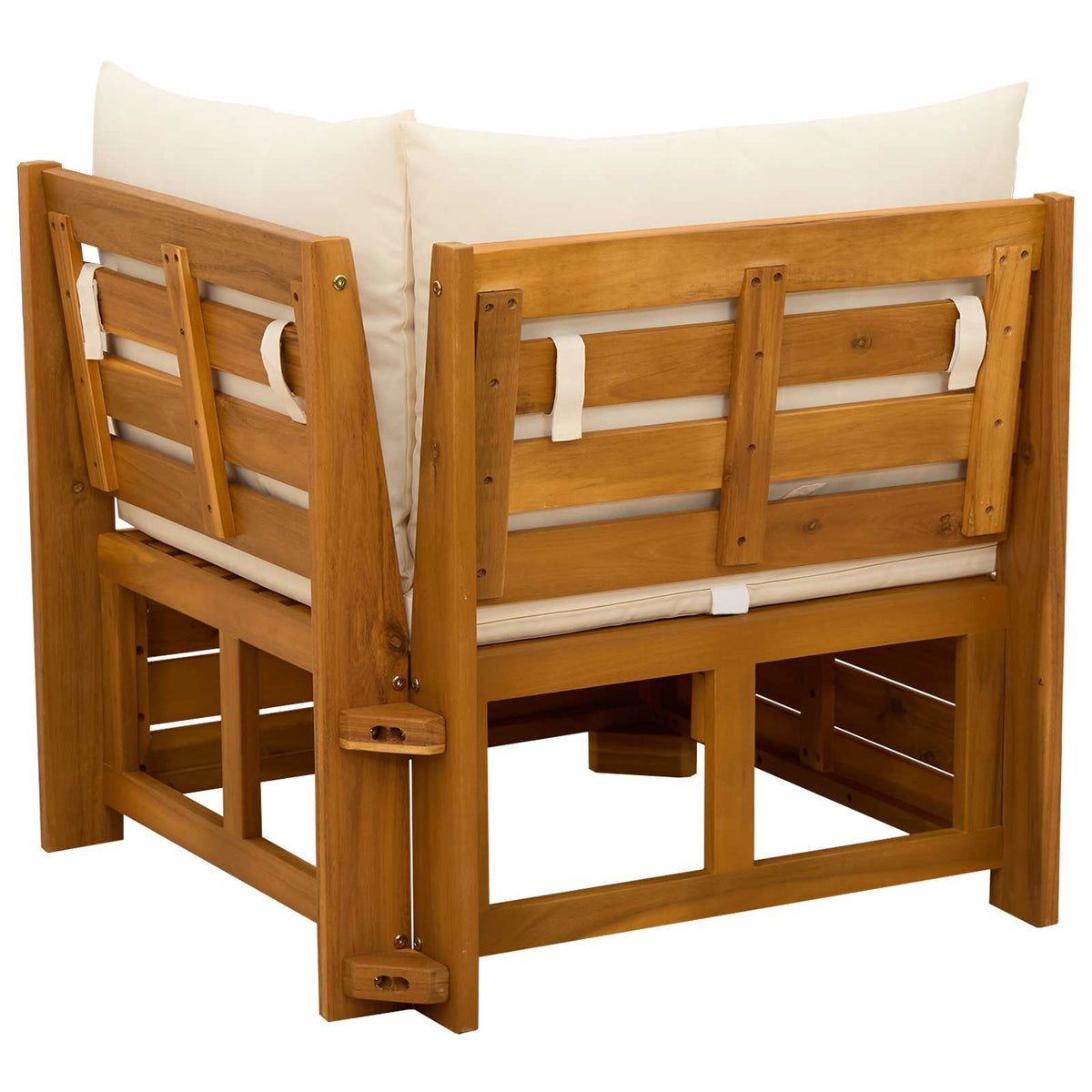Garden Sofa Corner Solid Acacia Wood Brown