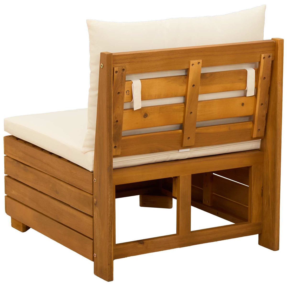 Garden Middle Sofa Solid Acacia Wood Brown