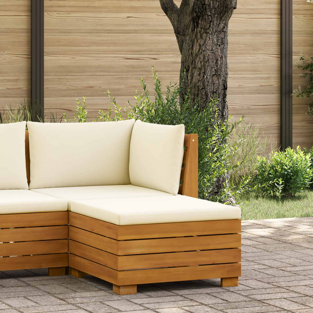 Garden Footstool Solid Acacia Wood Brown