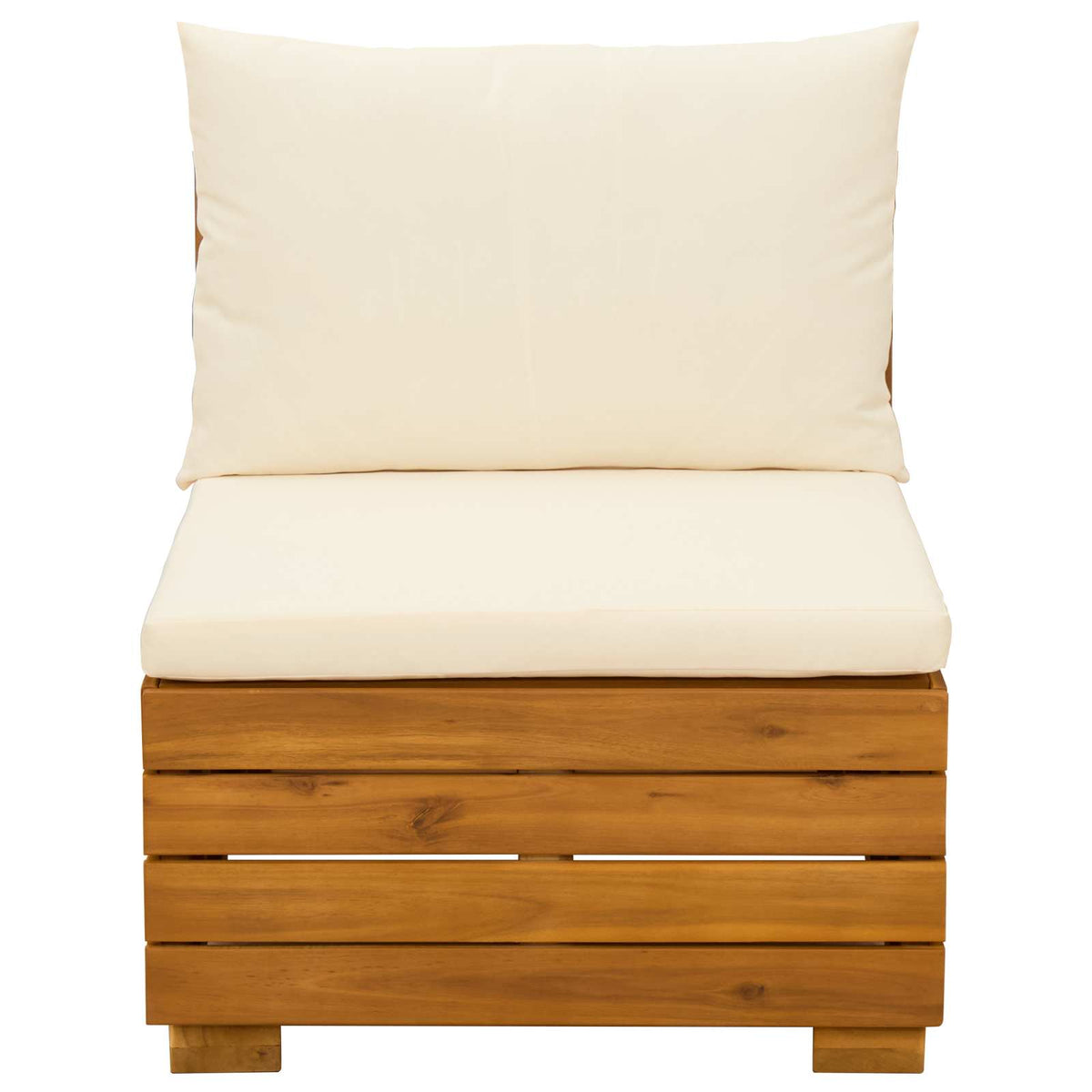 Garden Lounge Set with Cushion 2 Piece Brown Solid Acacia Wood