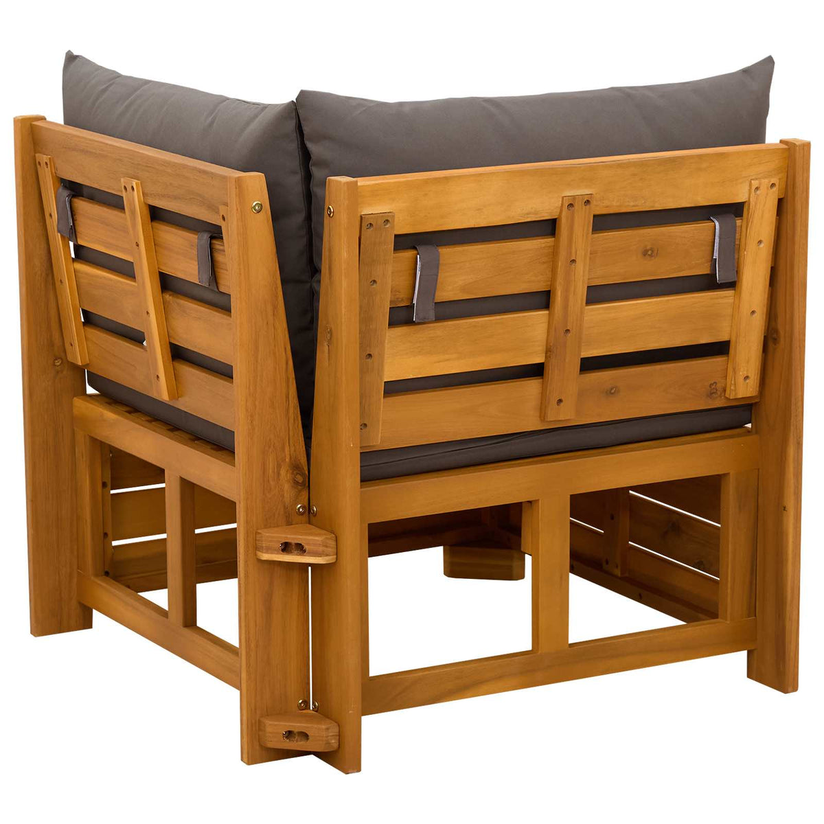 Garden Sofa Corner Solid Acacia Wood Brown