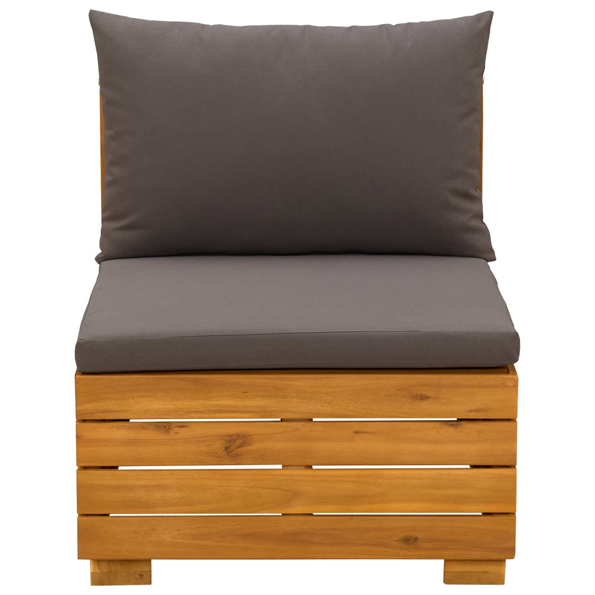 Garden Lounge Set with Cushion 2 Piece Brown Solid Acacia Wood