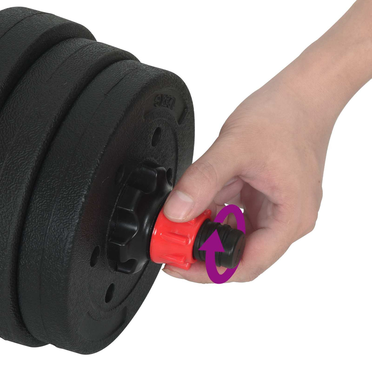 2-in-1 Dumbbell Set Black and Red 121 x 19.5 x 19.5 cm