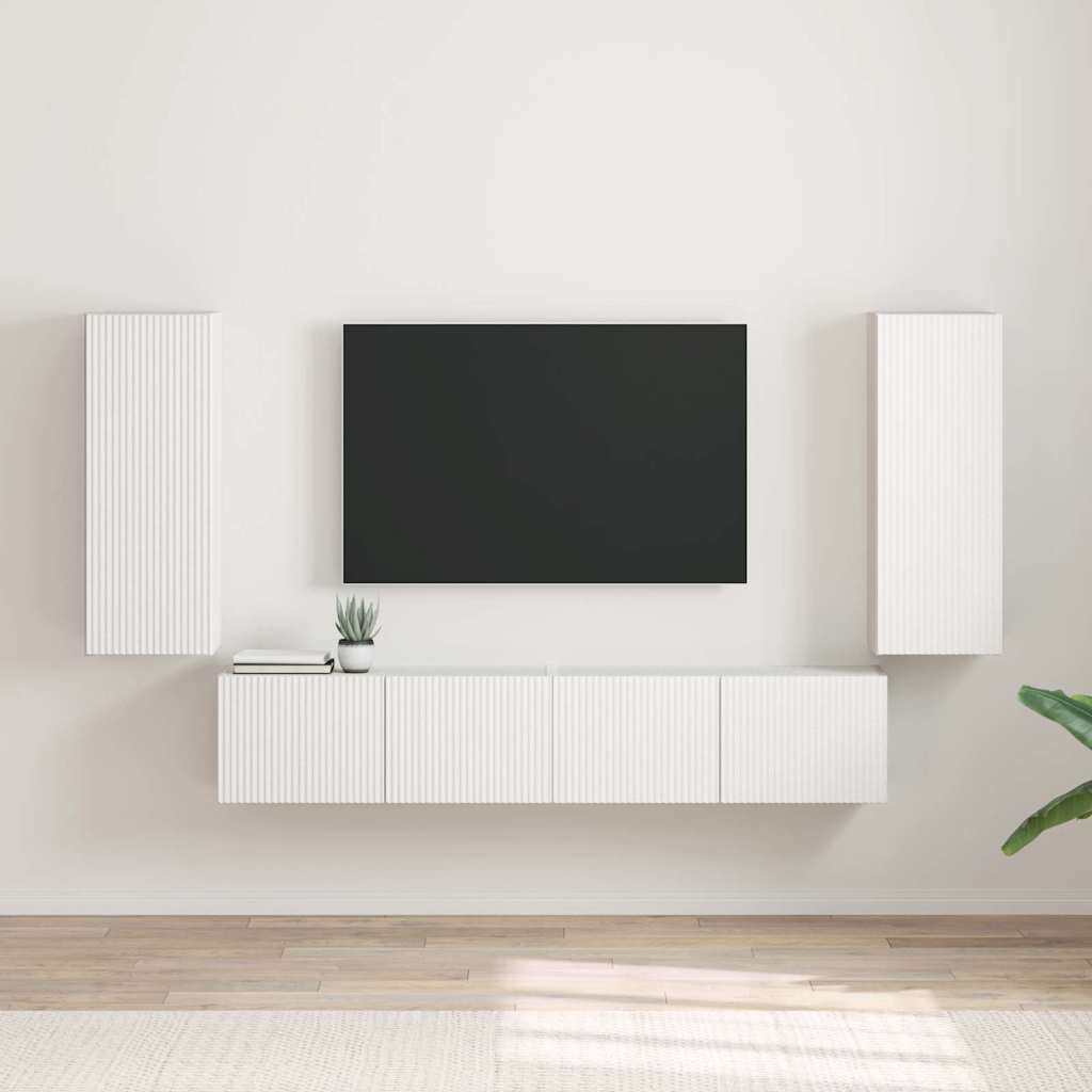 TV Wall Cabinet 2 pcs White 30 x 31 x 80 cm Engineered Wood