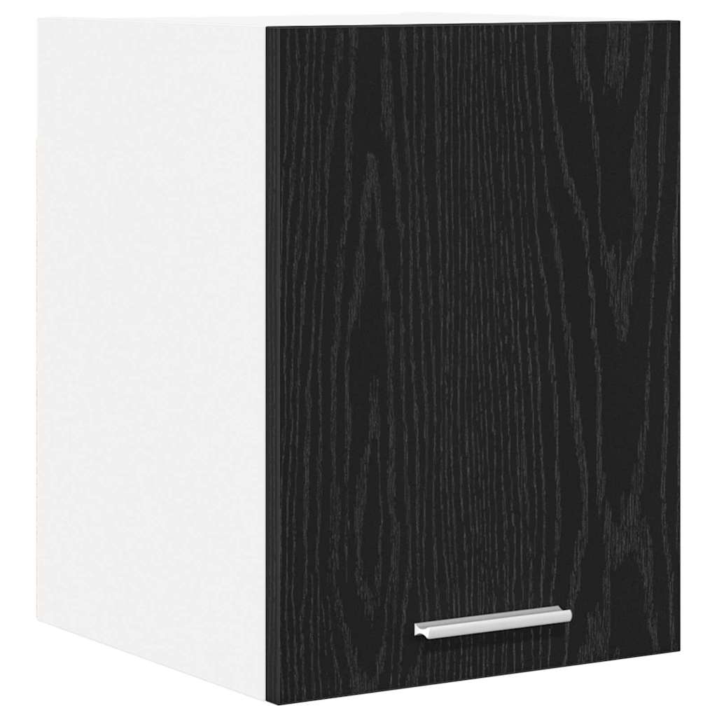 Hanging Cabinet with Door Black Oak and White 30 x 31 x 40 cm