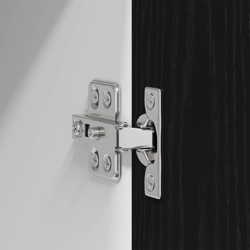 Hanging Cabinet with Door Black Oak and White 40 x 31 x 40 cm