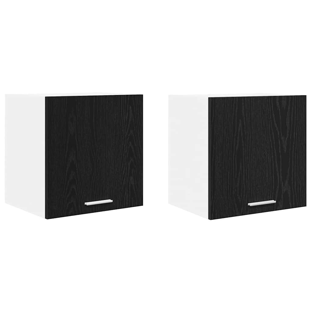 Hanging Cabinet 2 pcs Black Oak and White 40 x 31 x 40 cm