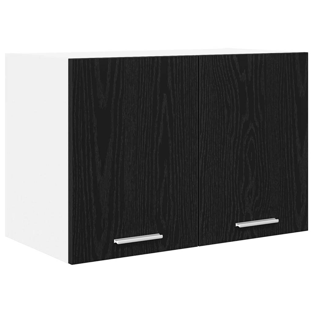 Hanging Cabinet with Door Black Oak and White 60 x 31 x 40 cm