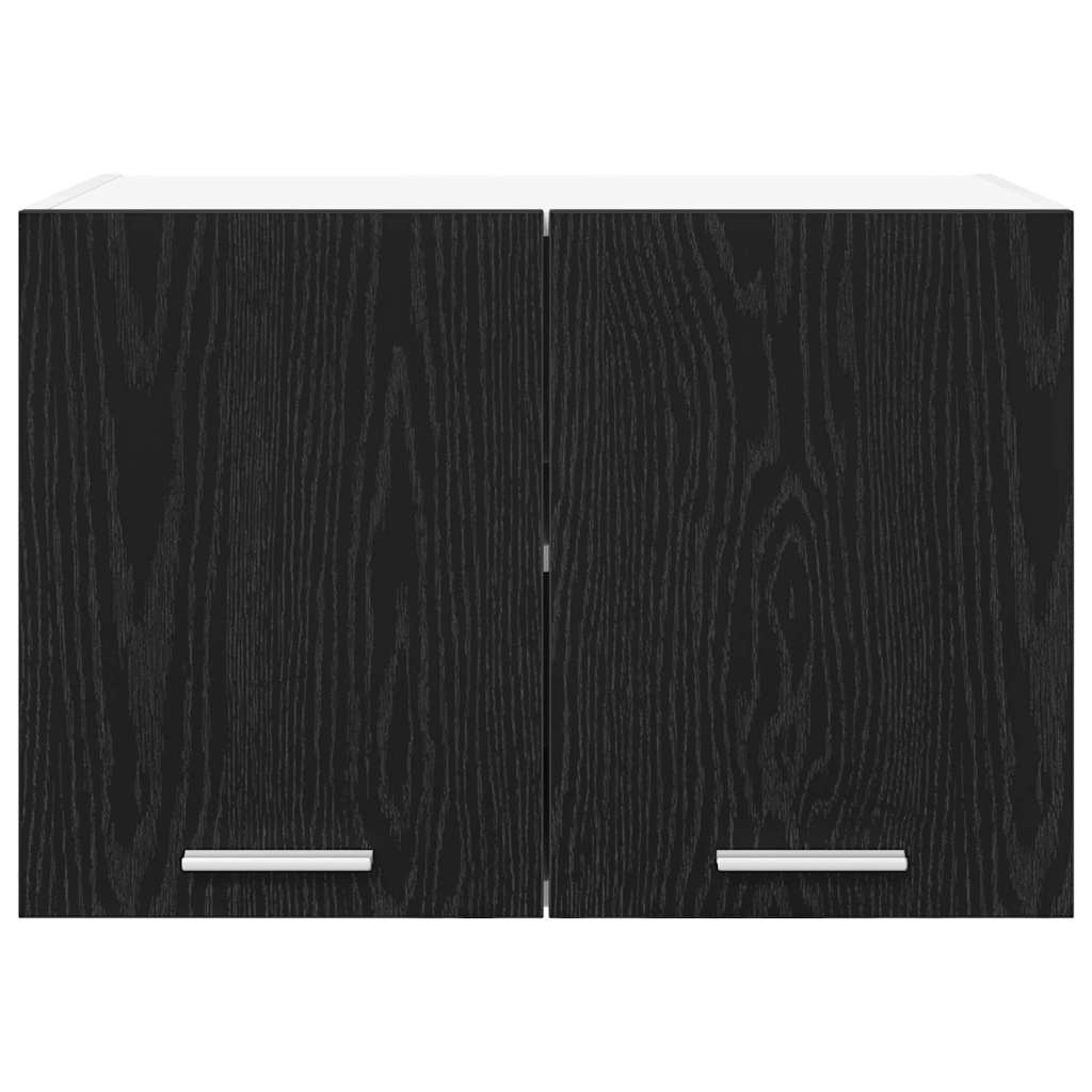 Hanging Cabinet with Door Black Oak and White 60 x 31 x 40 cm