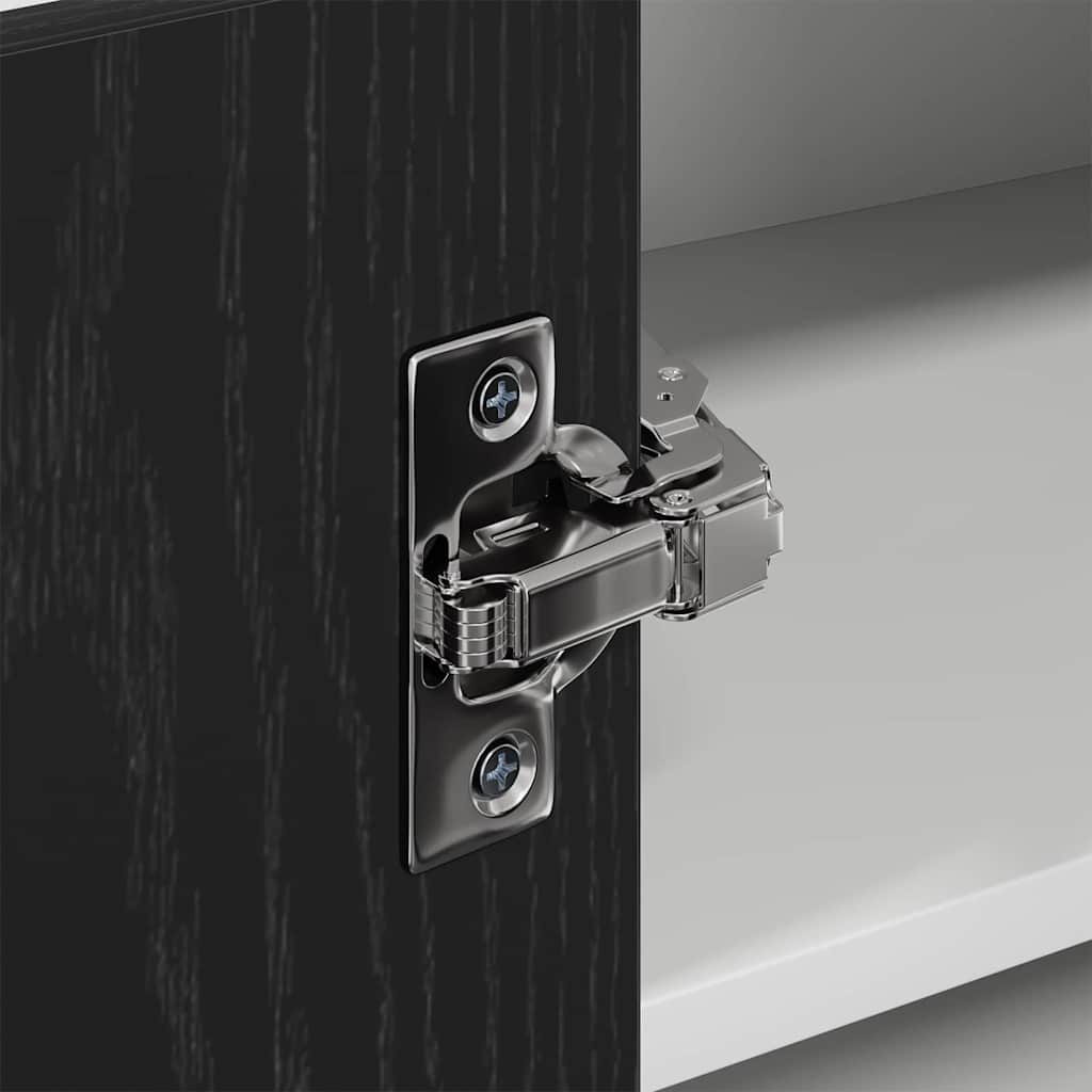 Hanging Cabinet Black Oak and White 57 x 57 x 40 cm